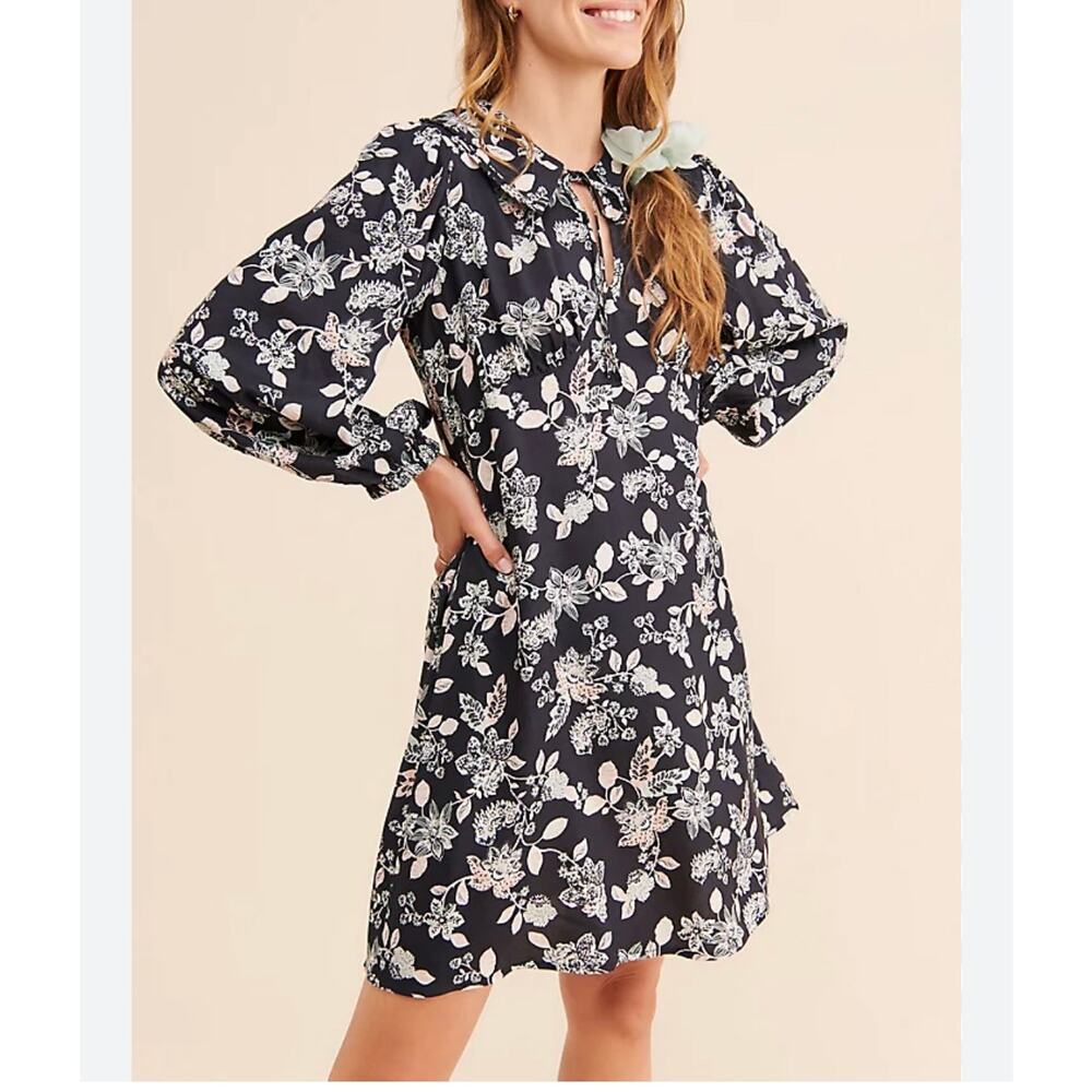 Anthropologie Du Paradis Collared Floral Mini Dress Sz. M